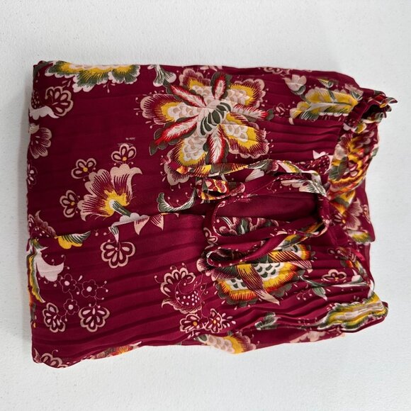 Time & Tru Floral Boho Dress M Multicolor Long Sleeve Peasant Pleated Babydoll b - Picture 12 of 12